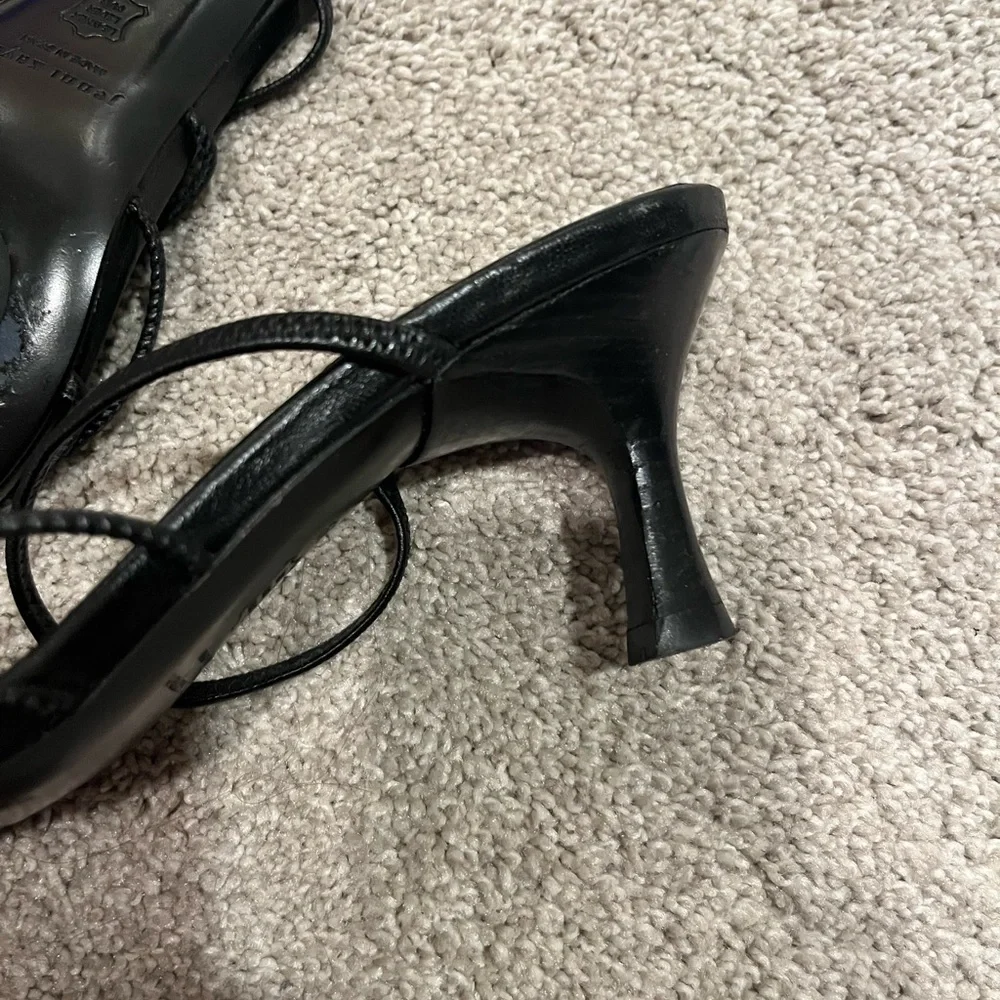 🖤Jenni Kayne Black Strappy Leather Slide Sandals